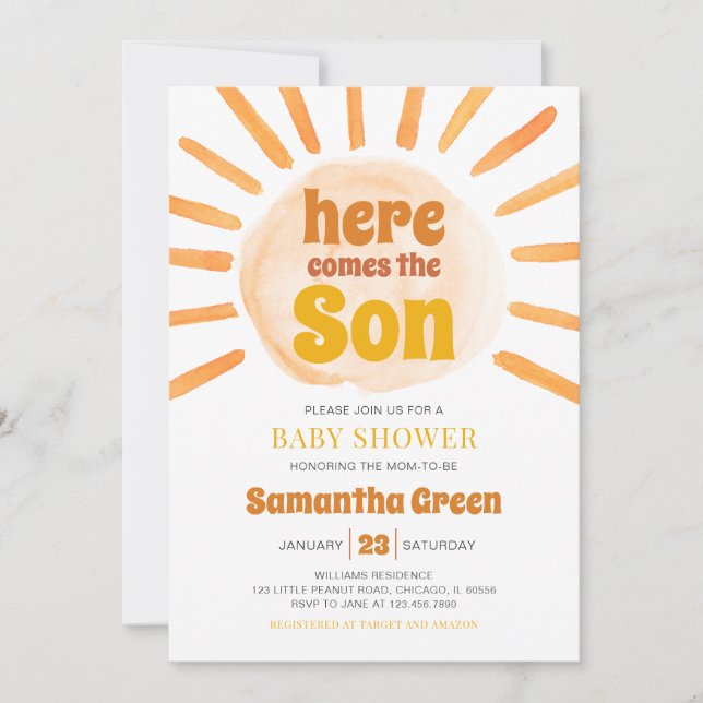Invitación Sunshine Baby Shower (Anverso)