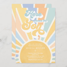 Sunshine Baby Shower aquí llega con los rayas azul