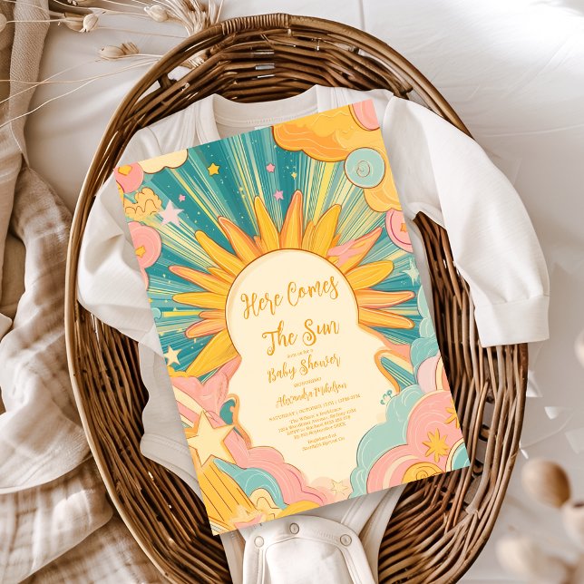 Invitación Sunshine Baby Shower aquí llega el hijo (Subido por el creador)