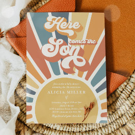 Invitación Sunshine Baby Shower aquí llega el hijo de los ton