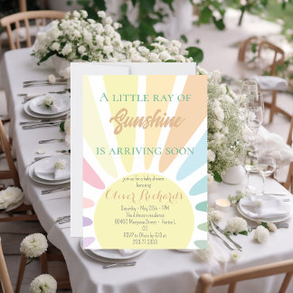 Invitación Sunshine Baby Shower Boho Retro Rosa Baby Shower