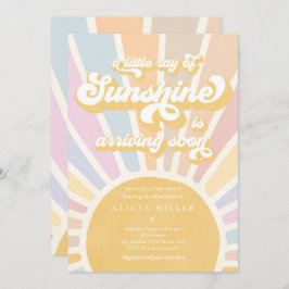 Invitación Sunshine Baby Shower Boho Retro Rosa Sunshine