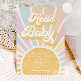 Invitación Sunshine Baby Shower Boho Retro Rosa Sunshine