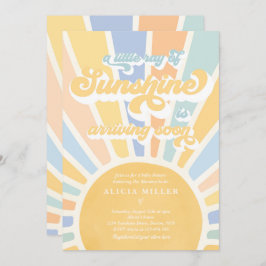 Invitación Sunshine Baby Shower Boho silenció el sol arcoiris