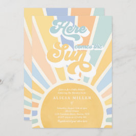 Invitación Sunshine Baby Shower Boho silenció el sol arcoiris