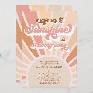 Invitación Sunshine Baby Shower Boho silenció el sol arcoiris