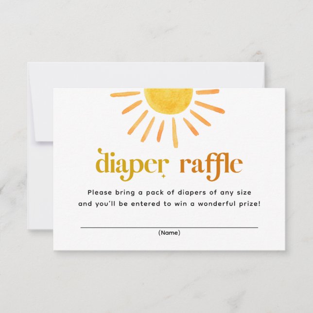 Invitación Sunshine Baby Shower Diaper Raffle (Anverso)