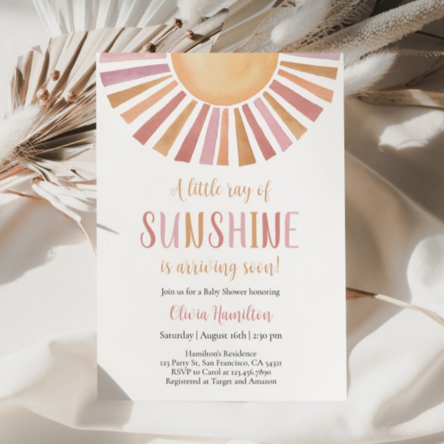 Invitación Sunshine Baby Shower, un pequeño rayo de sol (Subido por el creador)