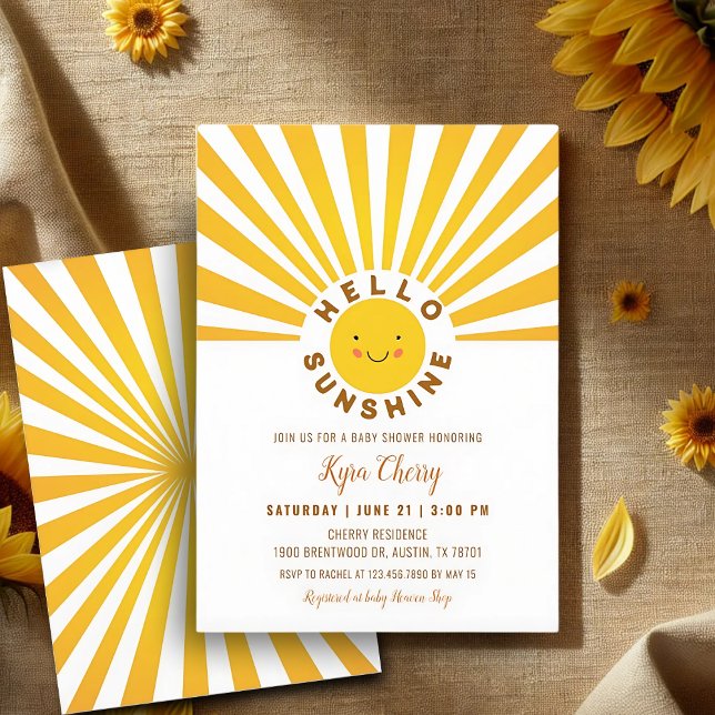 Invitación Sunshine Boho Baby Shower (Subido por el creador)