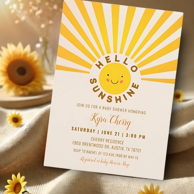 Invitación Sunshine Boho Baby Shower (Subido por el creador)