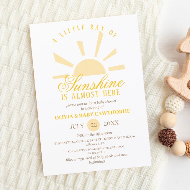 Invitación Sunshine Boho Elegant Neutral Photo Baby Shower (Subido por el creador)