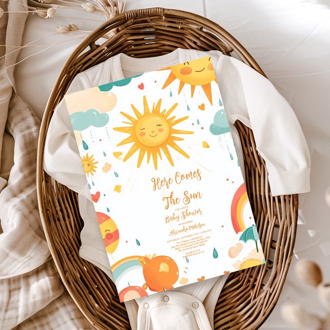 Invitación Sunshine Boho Sun Gender-Neutral Baby Shower (Subido por el creador)