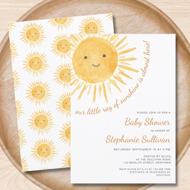 Invitación Sunshine Boho Sun Gender-Neutral Baby Shower (Subido por el creador)