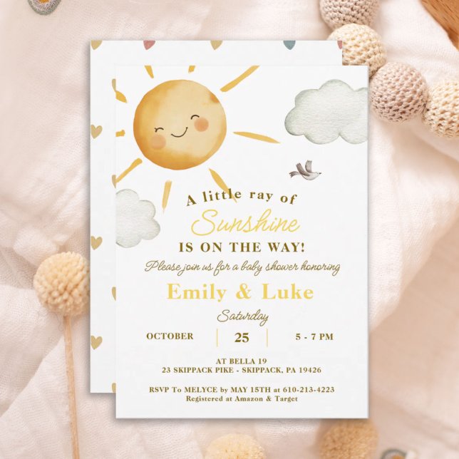 Invitación Sunshine Boho Sun Gender-Neutral Baby Shower (Subido por el creador)