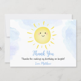 Invitación Sunshine Clouds Blue Birday Gracias