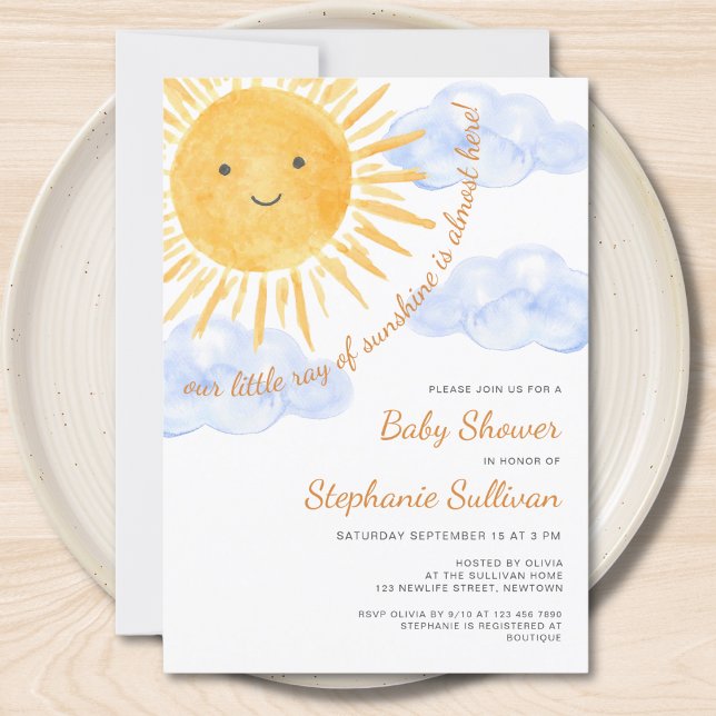 Invitación Sunshine Clouds Boy Baby Shower (Subido por el creador)