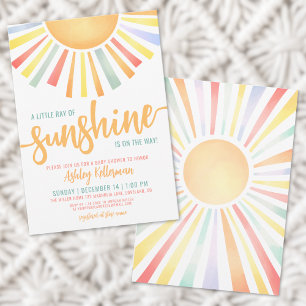 Invitación Sunshine Colorful Bright Sun Baby Shower