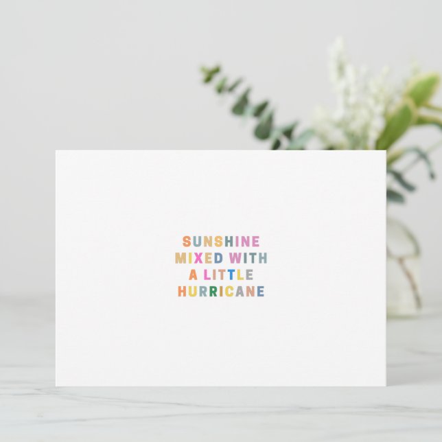Invitación Sunshine combinado con un pequeño huracán | Religi (Anverso de pie)