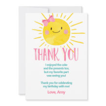 Sunshine Cumpleaños Chica Gracias verano