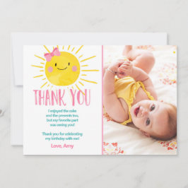 Invitación Sunshine Cumpleaños Chica Gracias verano