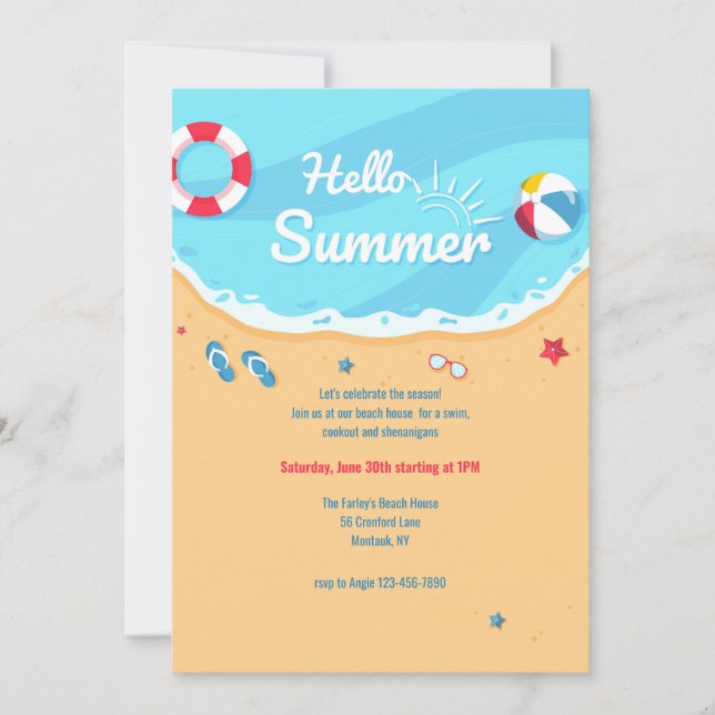 Invitación Sunshine de verano (Anverso)