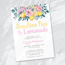 Sunshine Fun y Lemonade Floral Baby Shower