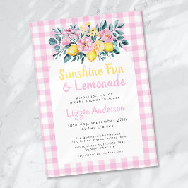 Invitación Sunshine Fun y Lemonade Floral Baby Shower