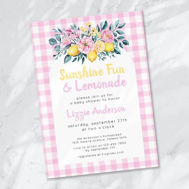 Invitación Sunshine Fun y Lemonade Floral Baby Shower (Subido por el creador)
