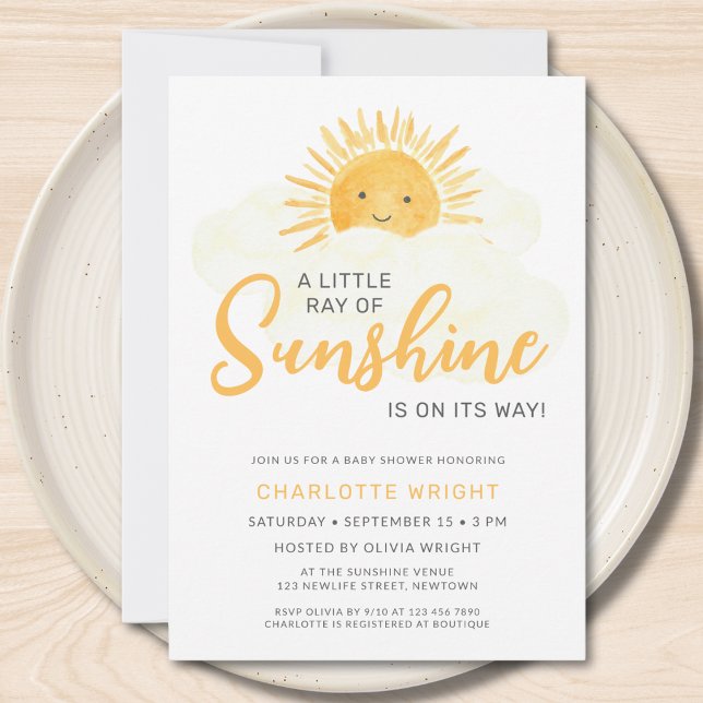 Invitación Sunshine Gender-Neutral Baby Shower (Subido por el creador)