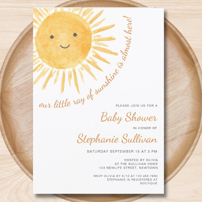 Invitación Sunshine Gender-Neutral Boho Sun Baby Shower (Subido por el creador)