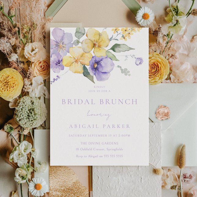 Invitación Sunshine & Lavender Purple Bridal Shower Brunch (Subido por el creador)