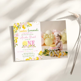 Invitación Sunshine Lemon Lemonade First Birthday Invitation