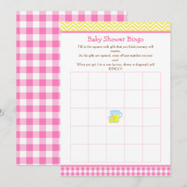 Invitación Sunshine & Lemonade Bingo Rosa & Amarillo