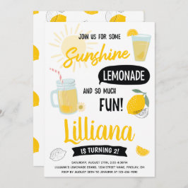 Invitación Sunshine Lemonade y fiesta de cumpleaños divertida