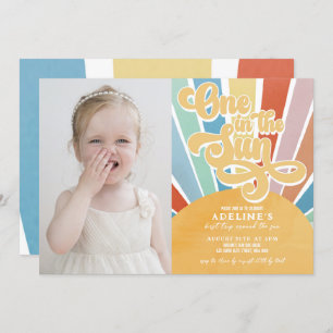 Invitación Sunshine primer cumpleaños Boho uno en la imagen d