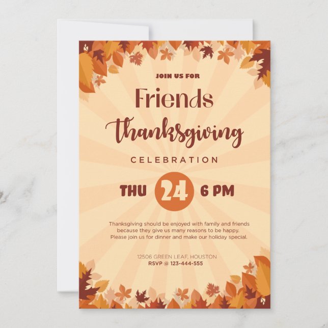 Invitación Sunshine & Pumpkins Friendding en bosque Naranja (Anverso)