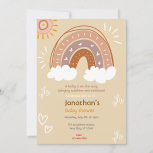 Invitación Sunshine Rainbow Baby Shower