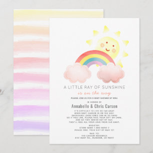 Invitación Sunshine & Rainbow Baby Shower por correo
