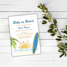 Sunshine Tropical Surf Baby A Bordo Baby Shower