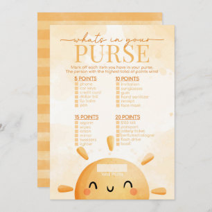 Invitación Sunshine What's in Your Purse Baby Shower Game