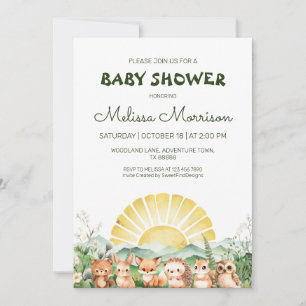 Invitación Sunshine Woodland Baby Shower