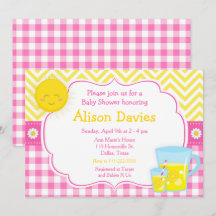 Sunshine y Baby Shower rosa y amarillo Lemonade