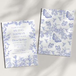 Invitación Suntuoso azul Jardín Chinoiserie Bridal Ducha