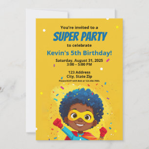 Invitación Super Hero al estilo de historietas per