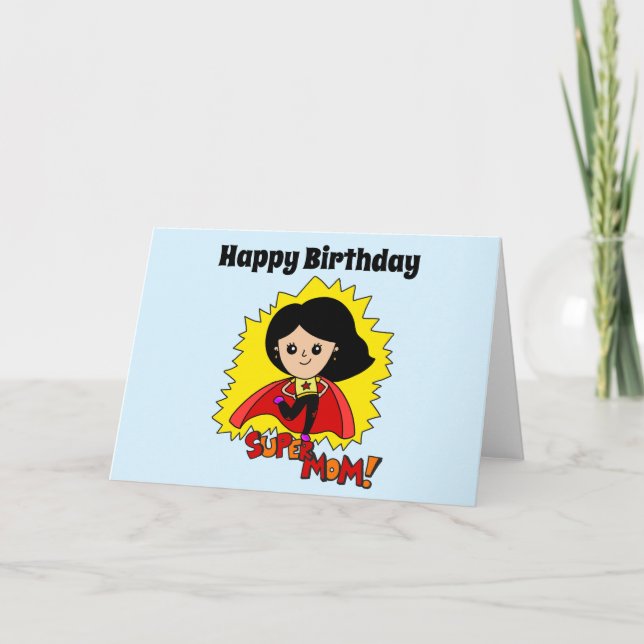 Invitación Super Mamá Feliz cumpleaños (Anverso)