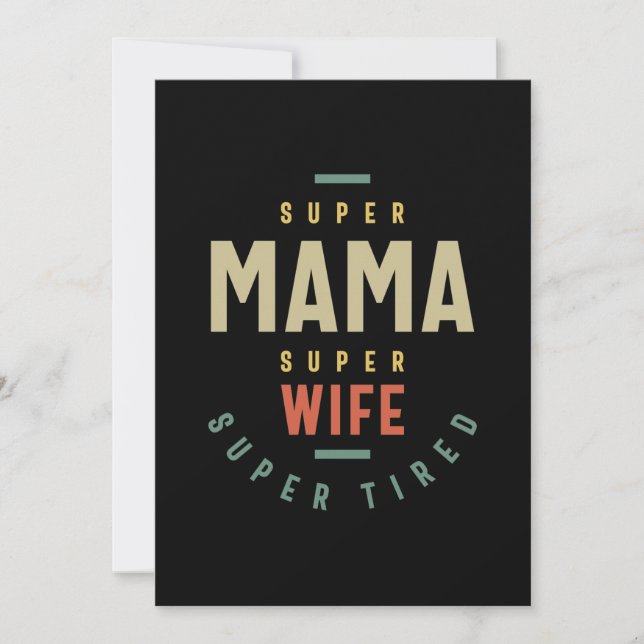 Invitación Super Mamá Super Esposa - Regalo Materno (Anverso)
