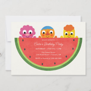 Invitación Super Simple   Fiesta de la sandía de Noodle & Pal
