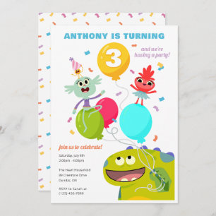 Invitación Super Simple   Rhymington Confetti Cumpleaños