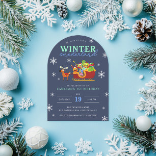 Invitación Super Simple Rhymington Invierno Onederland Cumple