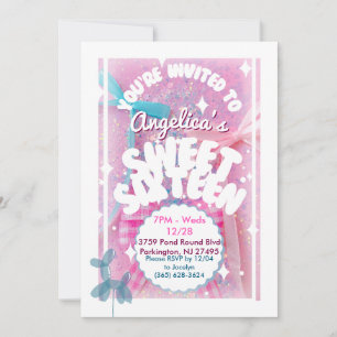 Invitación Super Sparkly Sweet Dieciséis cumpleaños invitan